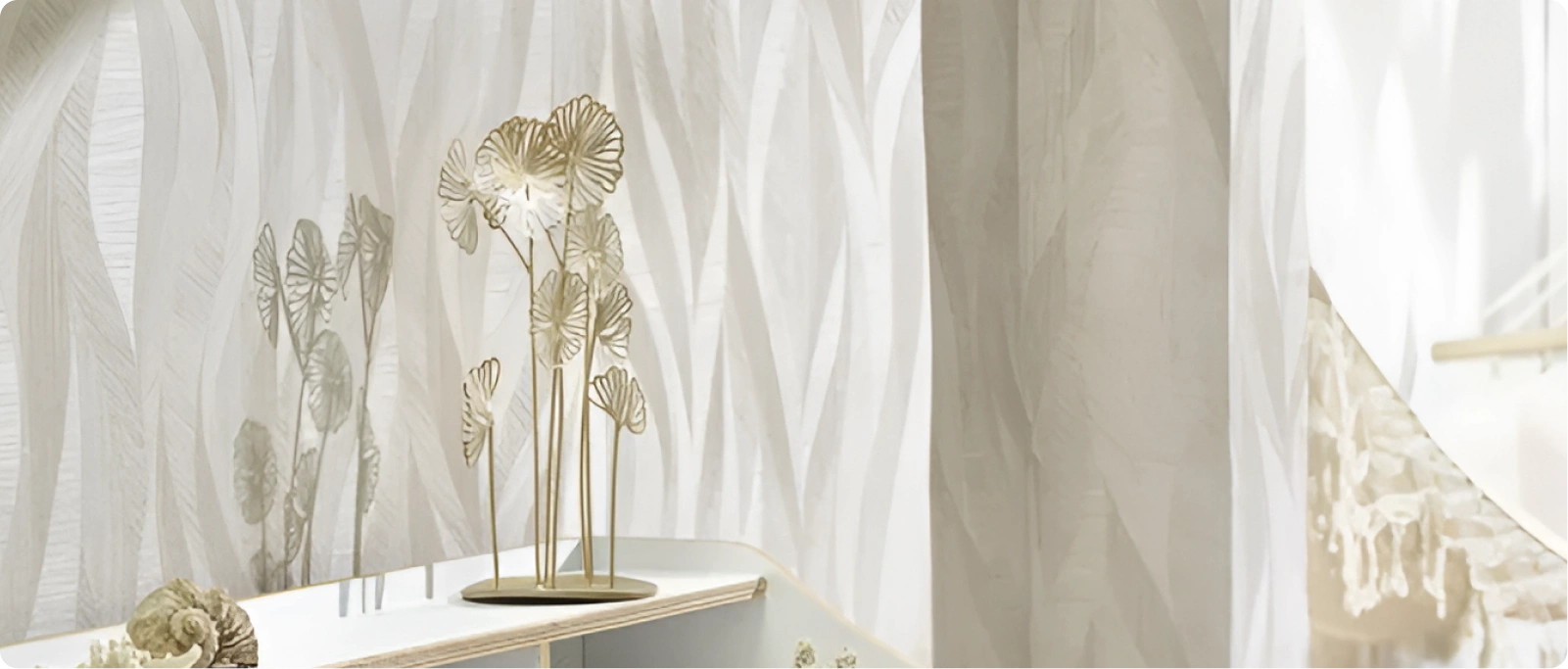 White Beige with stripe texture wallpaper from marburg